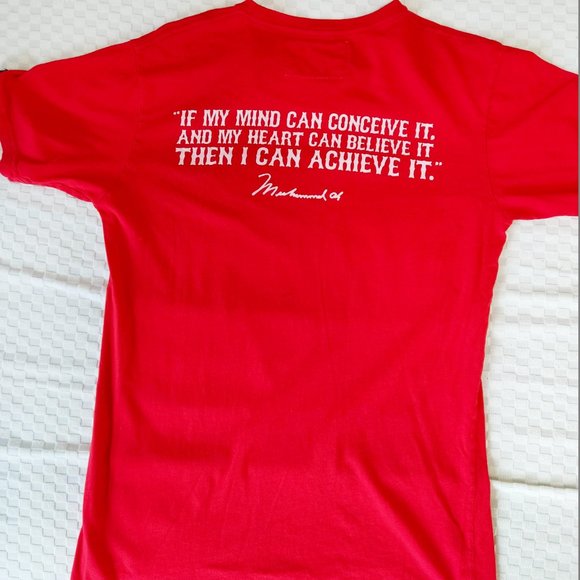 Official Muhammad Ali Red Lancaster Medium Boxing Shirt - Picture 3 of 4